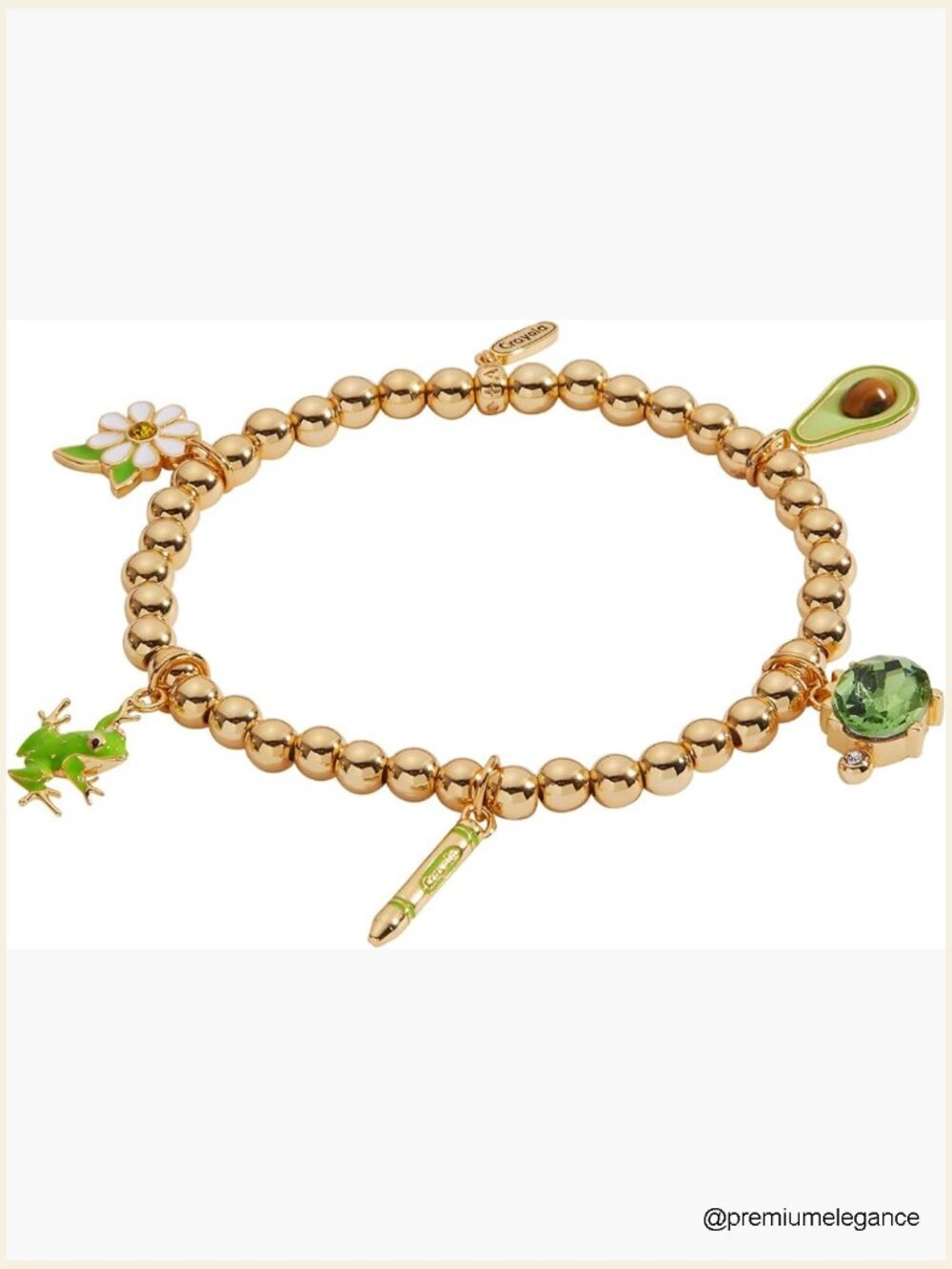 Stretch Bracelet with Nature-Themed Charms Citrine Peridot Amber
